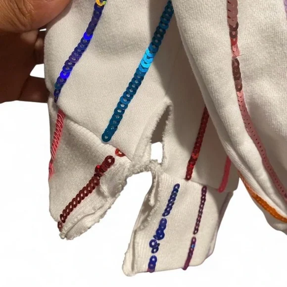 Queen of Sparkles! Striped Multicolor Sequin Sweater - Picture 2 of 5